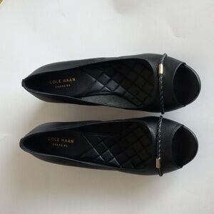 Cole Haan Grand OS Black Wedge Shoes. Size 9